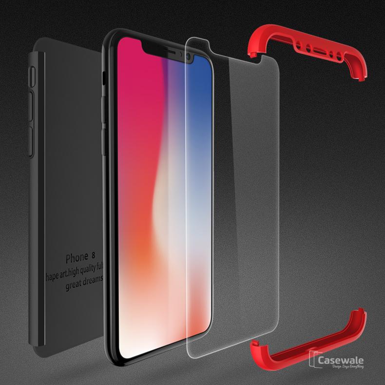 360 Full Body Hard Matte Protective Case For iPhone XS